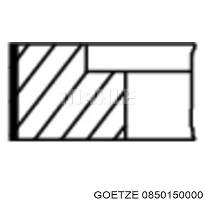 Pierścienie tłokowe na 1 cylinder, STD. Goetze 0850150000