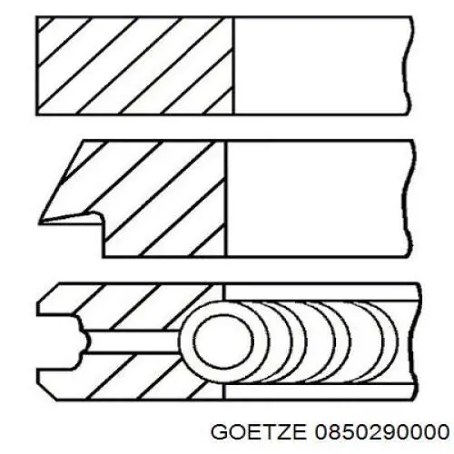 08-502900-00 Goetze pierścienie tłokowe na 1 cylinder, std.