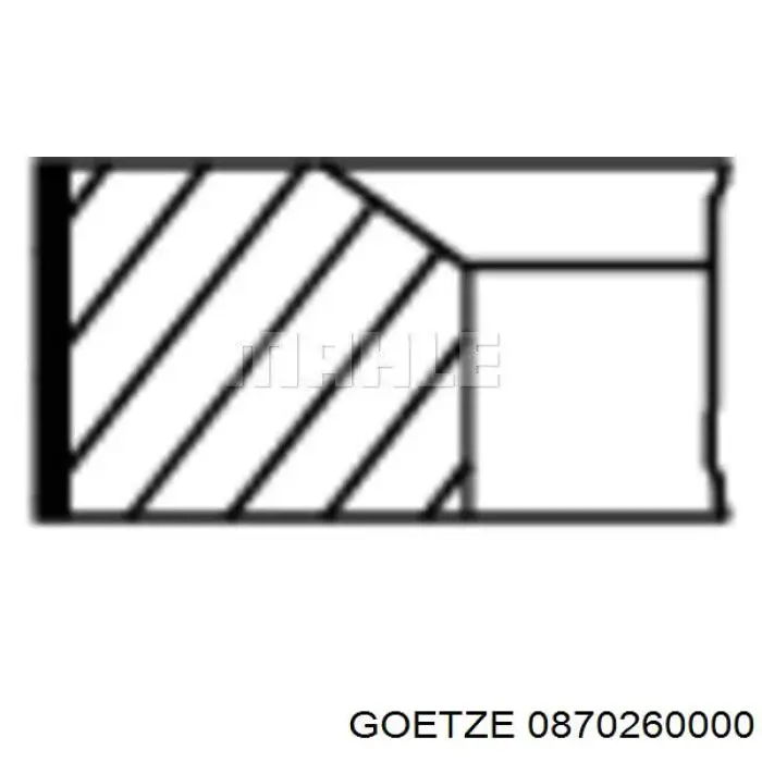 Pierścienie tłokowe na 1 cylinder, STD. Goetze 0870260000