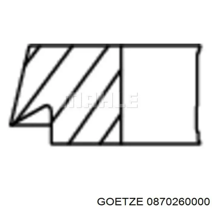 Do koszyka 0870260000 Goetze Pierścienie tłokowe na 1 cylinder, STD.