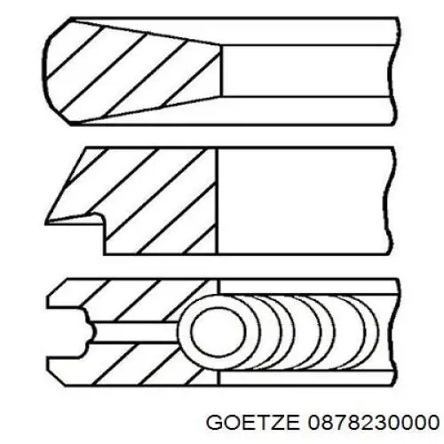 08-782300-00 Goetze pierścienie tłokowe na 1 cylinder, std.