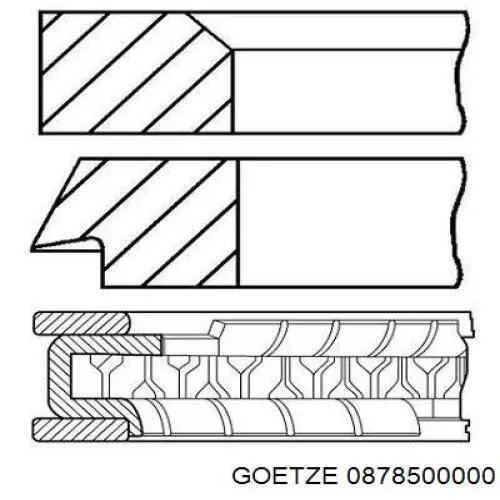 120 021 0011 00 NE/NPR pierścienie tłokowe na 1 cylinder, std.