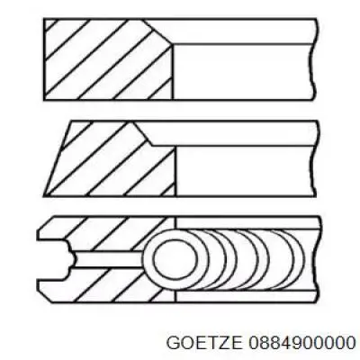 08-849000-00 Goetze pierścienie tłokowe na 1 cylinder, std.