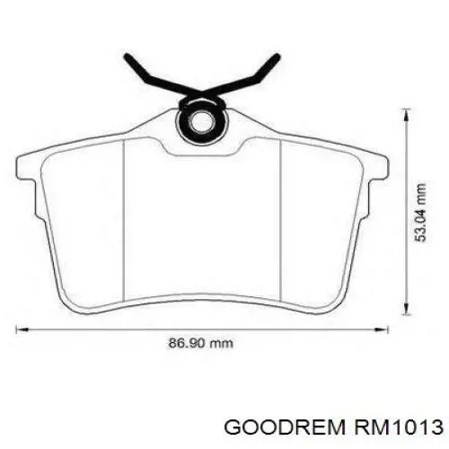 RM1013 Goodrem Okładziny (klocki) do hamulców tarczowych tylne