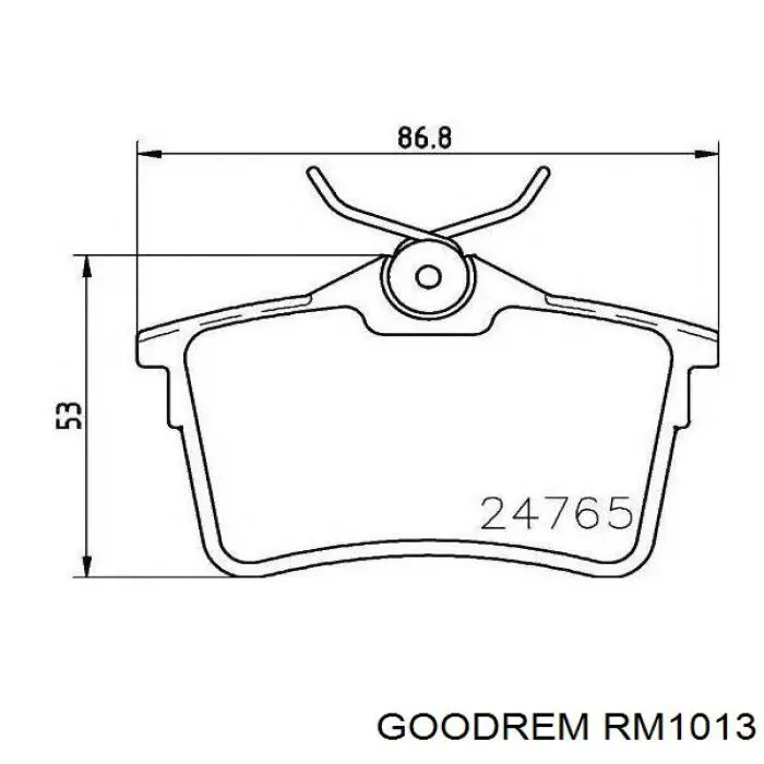 Do koszyka RM1013 Goodrem Okładziny (klocki) do hamulców tarczowych tylne