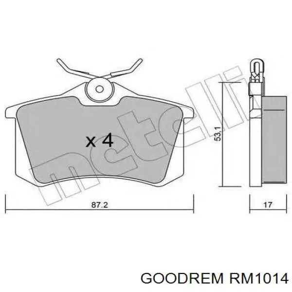 Do koszyka RM1014 Goodrem Okładziny (klocki) do hamulców tarczowych tylne