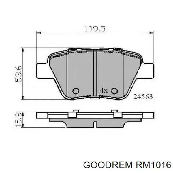 Okładziny (klocki) do hamulców tarczowych tylne Goodrem RM1016