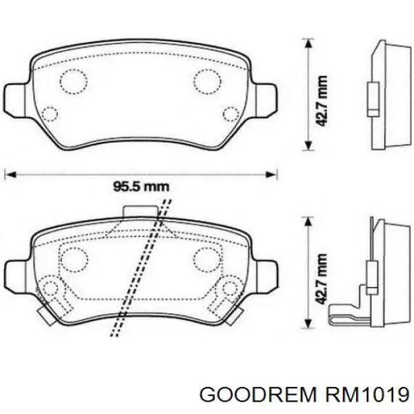 RM1019 Goodrem Okładziny (klocki) do hamulców tarczowych tylne