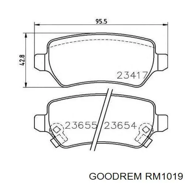 RM1019 Goodrem Okładziny (klocki) do hamulców tarczowych tylne