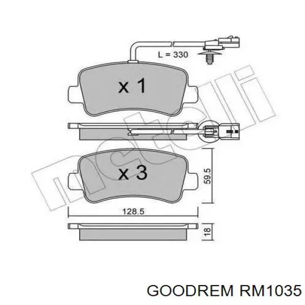 RM1035 Goodrem Okładziny (klocki) do hamulców tarczowych tylne
