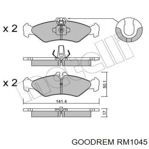 RM1045 Goodrem Okładziny (klocki) do hamulców tarczowych tylne