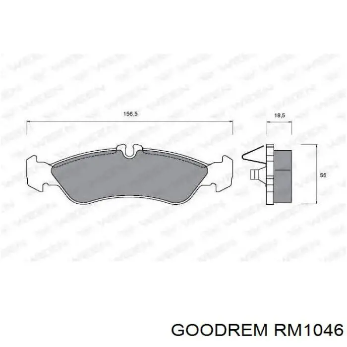 RM1046 Goodrem Okładziny (klocki) do hamulców tarczowych tylne