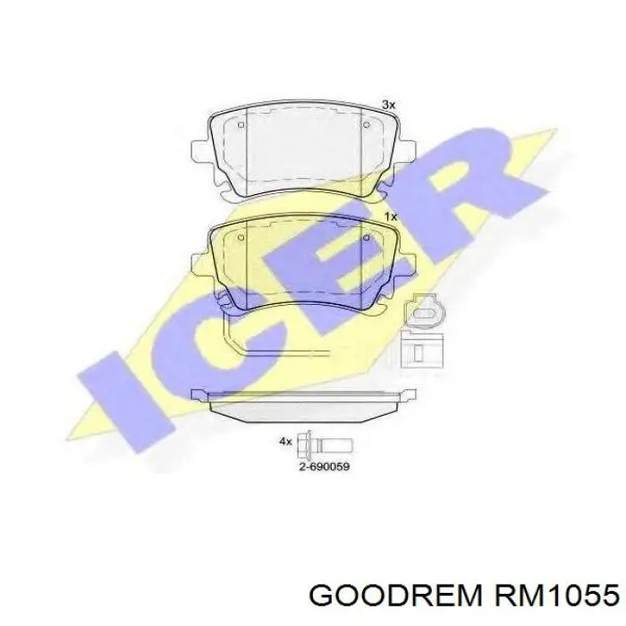 RM1055 Goodrem Okładziny (klocki) do hamulców tarczowych tylne