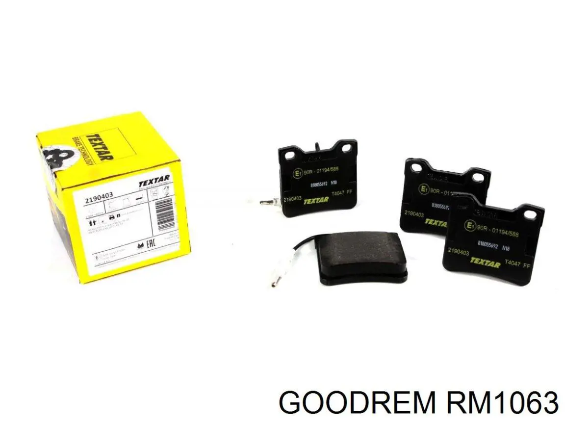 RM1063 Goodrem Okładziny (klocki) do hamulców tarczowych tylne