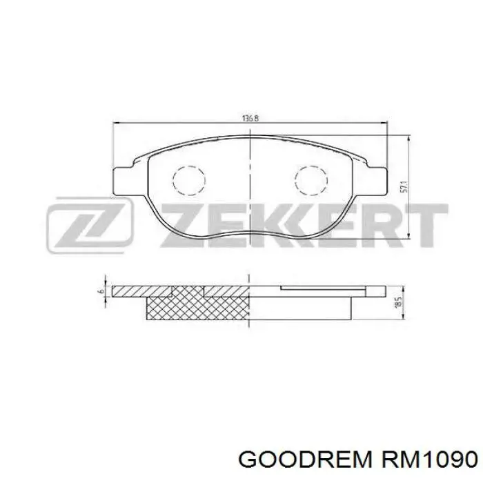 Klocki hamulcowe przednie tarczowe RM1090 Goodrem