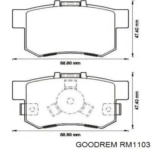 Klocki hamulcowe przednie tarczowe RM1103 Goodrem