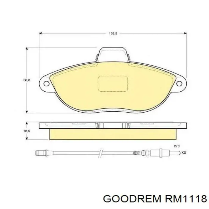 Klocki hamulcowe przednie tarczowe Goodrem RM1118 cena, od 25,50 USD