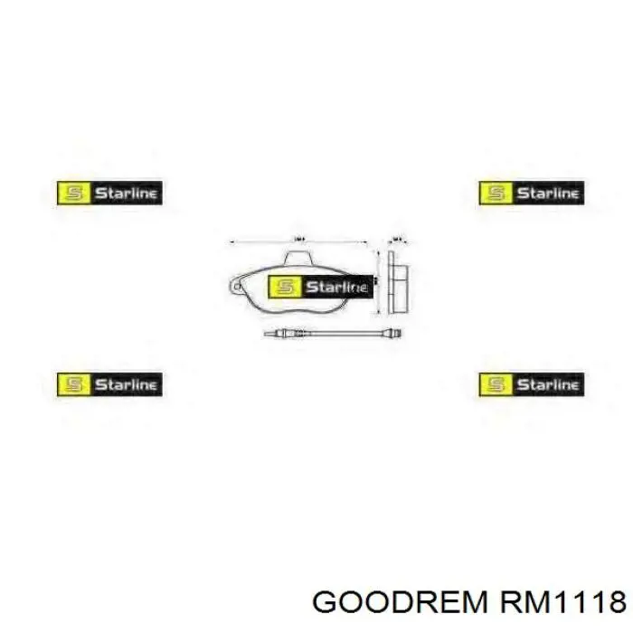 RM1118 Goodrem Klocki hamulcowe przednie tarczowe