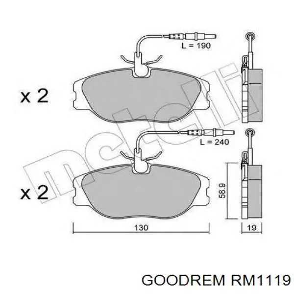 RM1119 Goodrem Tarcza hamulcowa przednia