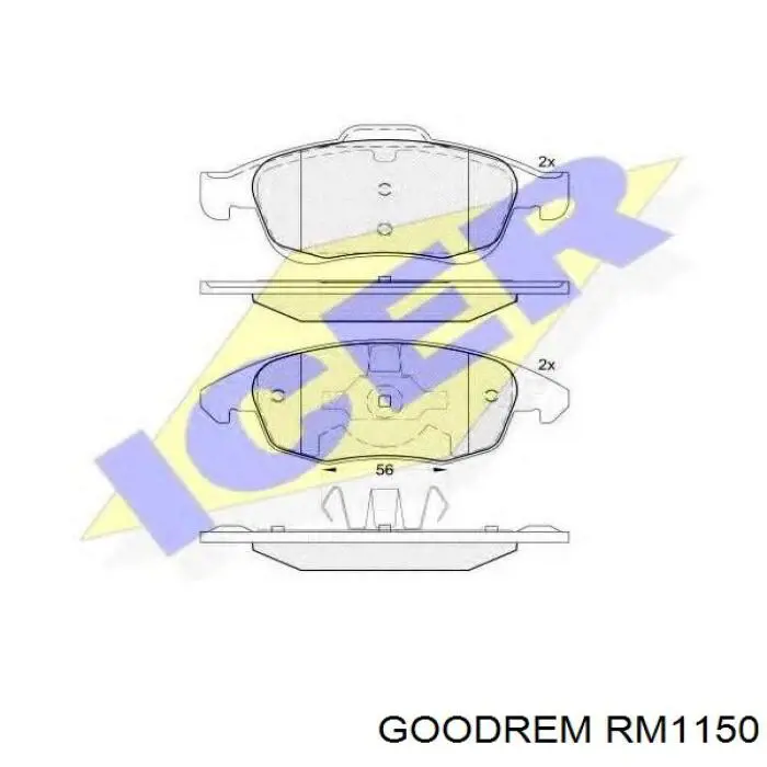 RM1150 Goodrem Klocki hamulcowe przednie tarczowe