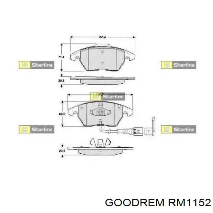 Klocki hamulcowe przednie tarczowe Goodrem RM1152