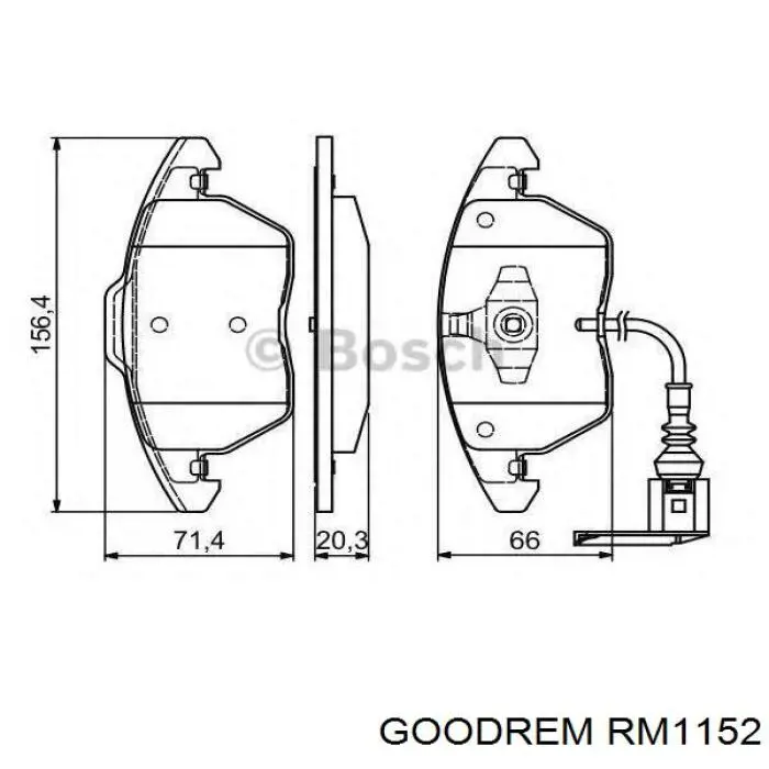Klocki hamulcowe przednie tarczowe RM1152 Goodrem