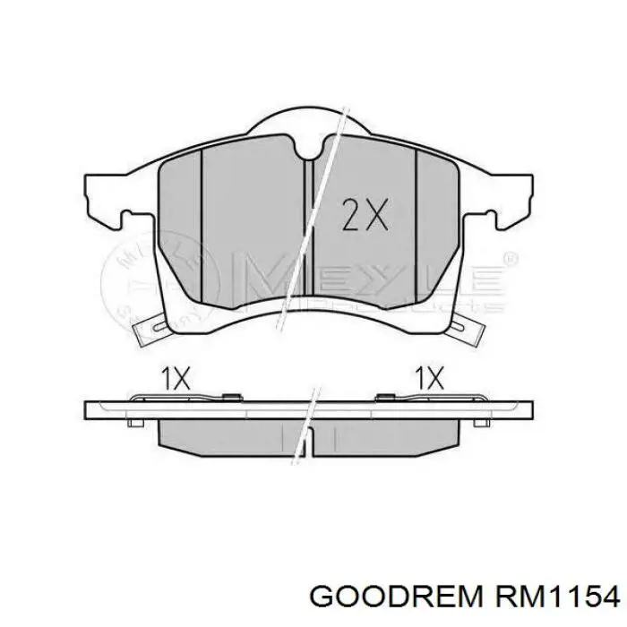 RM1154 Goodrem Klocki hamulcowe przednie tarczowe