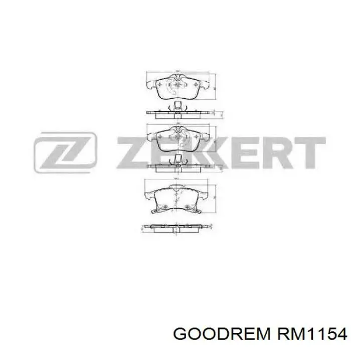 Klocki hamulcowe przednie tarczowe Goodrem RM1154