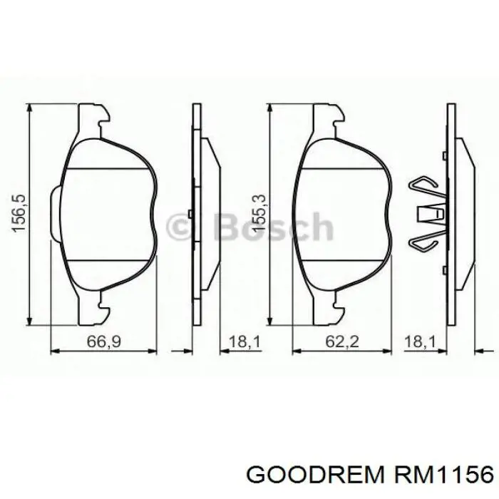 Klocki hamulcowe przednie tarczowe RM1156 Goodrem