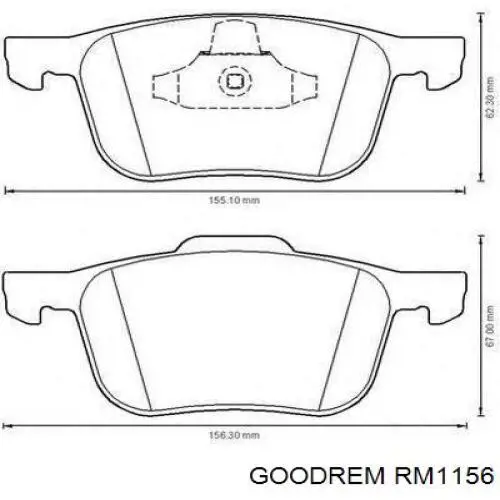 Klocki hamulcowe przednie tarczowe Goodrem RM1156 cena, od 26,59 USD