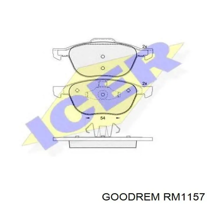 Klocki hamulcowe przednie tarczowe RM1157 Goodrem