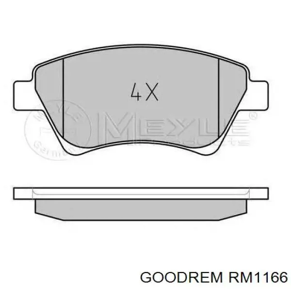 Klocki hamulcowe przednie tarczowe Goodrem RM1166 cena, od 23,18 USD