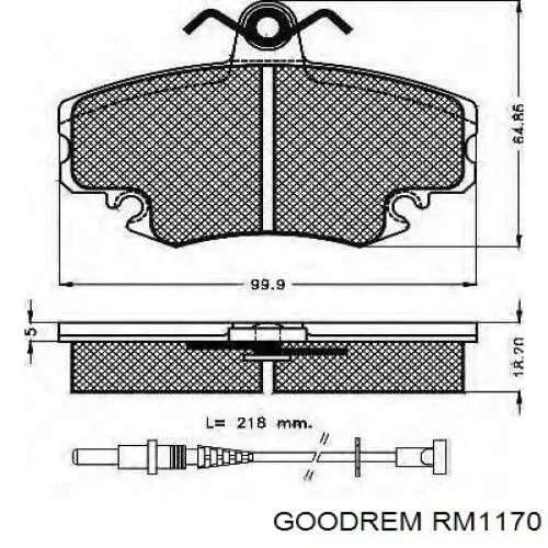 RM1170 Goodrem Klocki hamulcowe przednie tarczowe