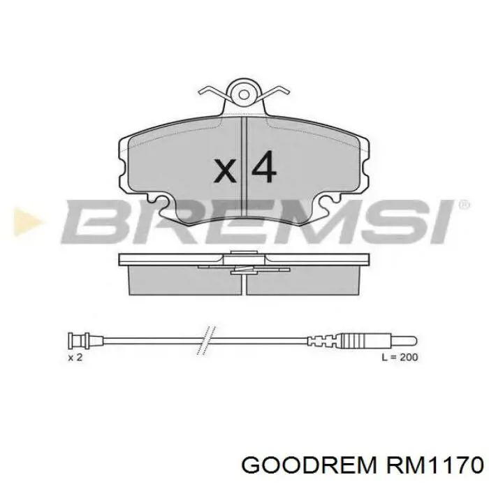 Klocki hamulcowe przednie tarczowe Goodrem RM1170 cena, od 16,22 USD
