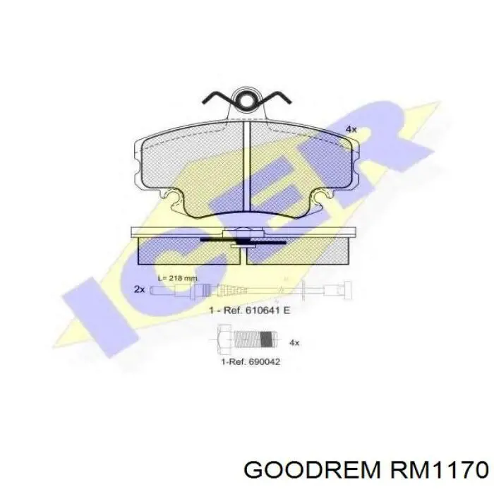 Do koszyka RM1170 Goodrem Klocki hamulcowe przednie tarczowe
