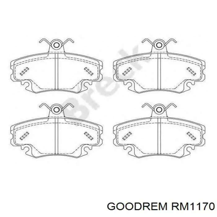 RM1170 Goodrem Klocki hamulcowe przednie tarczowe