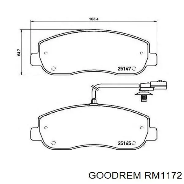 RM1172 Goodrem Klocki hamulcowe przednie tarczowe