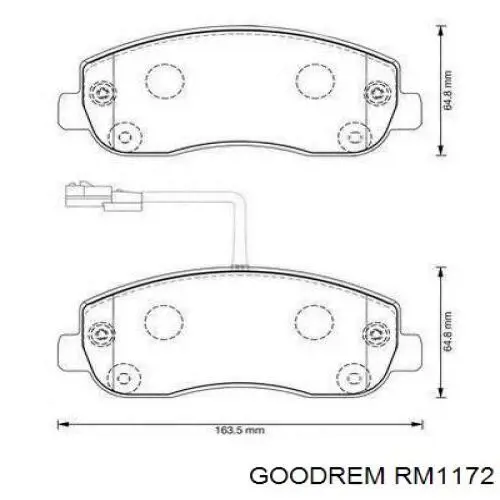 Klocki hamulcowe przednie tarczowe Goodrem RM1172 cena, od 28,26 USD