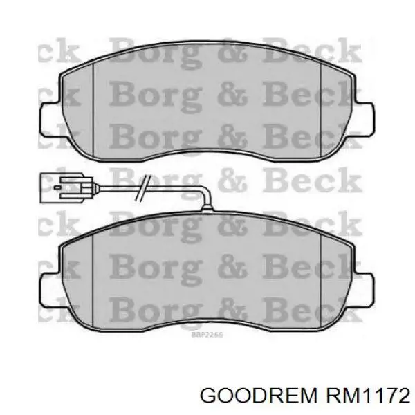 Klocki hamulcowe przednie tarczowe Goodrem RM1172