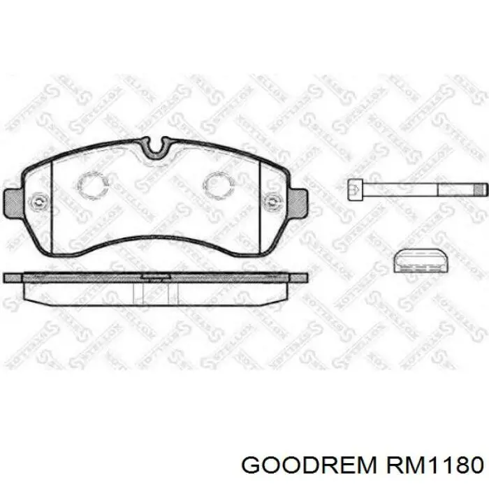 RM1180 Goodrem Klocki hamulcowe przednie tarczowe