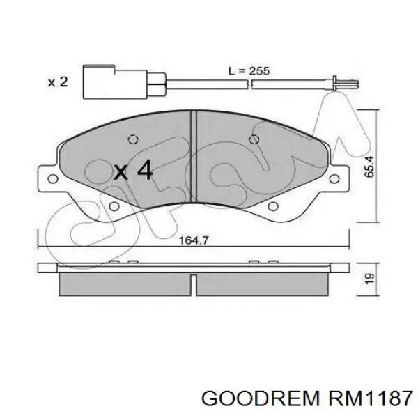 RM1187 Goodrem Klocki hamulcowe przednie tarczowe