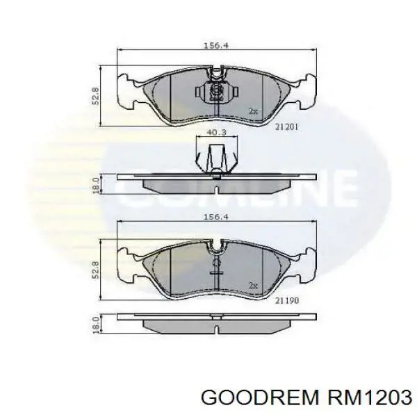 Klocki hamulcowe przednie tarczowe Goodrem RM1203 cena, od 22,48 USD
