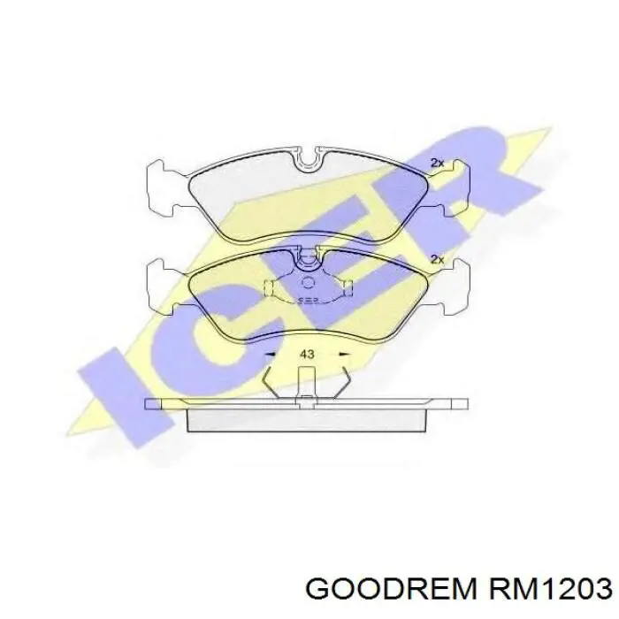 RM1203 Goodrem Klocki hamulcowe przednie tarczowe