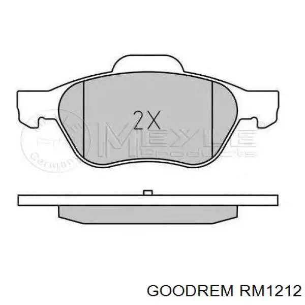 RM1212 Goodrem Klocki hamulcowe przednie tarczowe