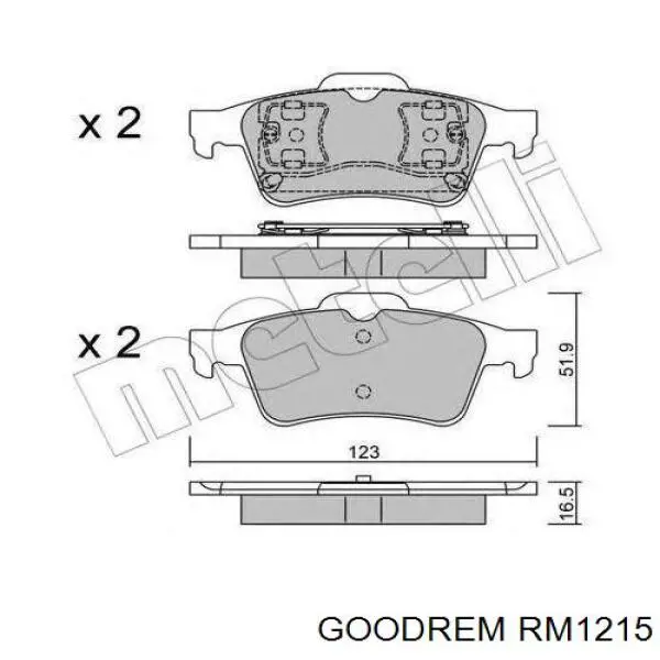 Okładziny (klocki) do hamulców tarczowych tylne RM1215 Goodrem