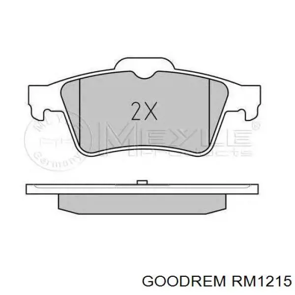 RM1215 Goodrem Okładziny (klocki) do hamulców tarczowych tylne