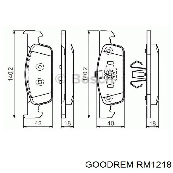 RM1218 Goodrem Klocki hamulcowe przednie tarczowe