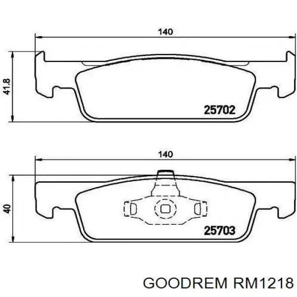 Klocki hamulcowe przednie tarczowe Goodrem RM1218 cena, od 19,11 USD