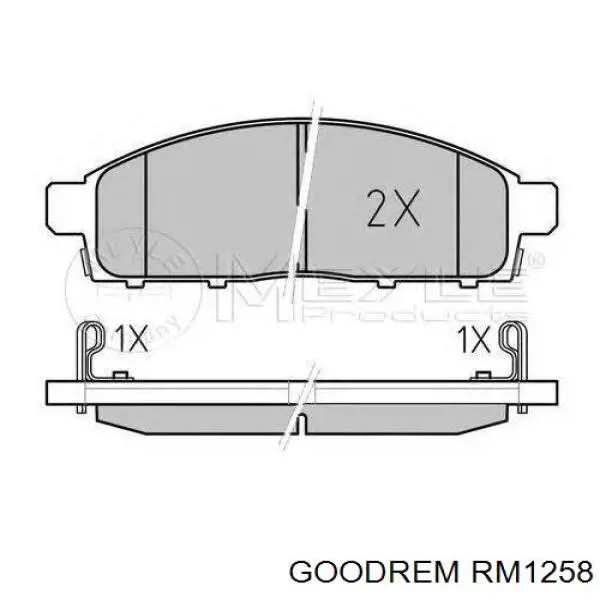 RM1258 Goodrem Klocki hamulcowe przednie tarczowe