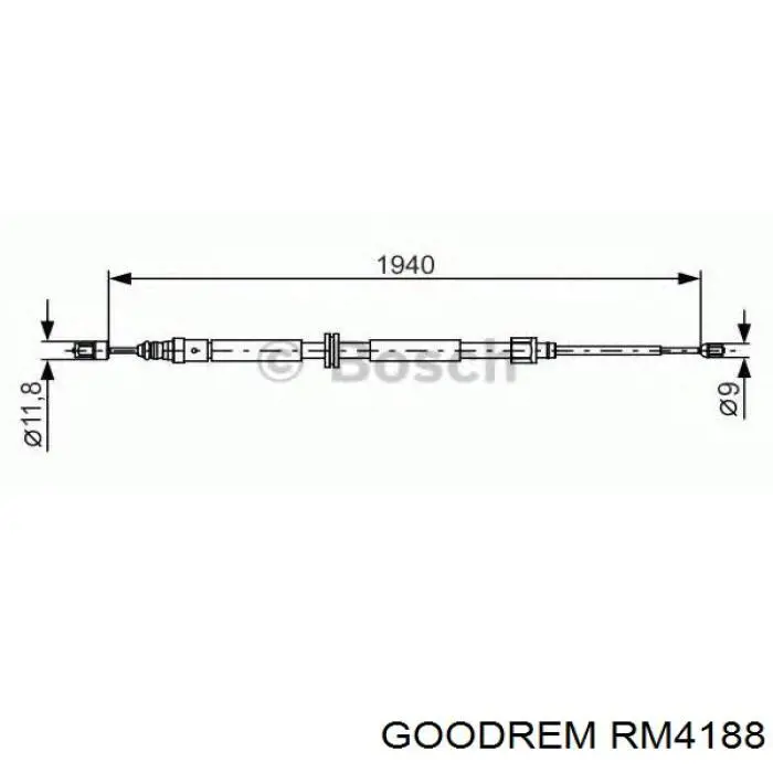 Linka hamulca ręcznego tylna prawa/lewa Goodrem RM4188 cena, od 15,61 USD